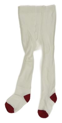 Bílo-tmavočervené punčocháče