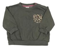 Tmavošedá oversize mikina se vzorovanou kapsou Next