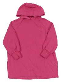 Tmavorůžové teplákové šaty se smajlíkem a kapucí Next