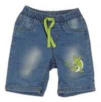 Modré riflové kraťasy s krokodýlkem Ergee