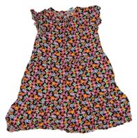 Černo-barevné květované šaty PRIMARK