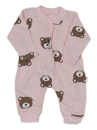 Světlerůžový overal s medvídky