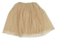 Světlepudrová třpytivě puntíkatá tylová sukně H&M
