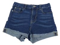 Tmavomodré riflové kraťasy OVS