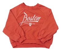 Červená oversize mikina s nápisem H&M