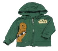 Zelená propínací mikina se Žvejkalem a kapucí - Star Wars zn. Sinsay