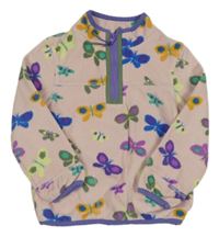 Růžová fleecová mikina s motýly M&S