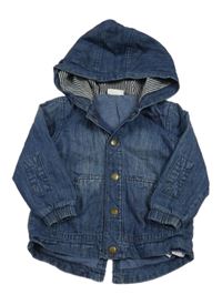 Modrá lehká riflová podšitá bunda s kapucí Next