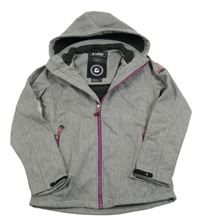 Šedá melírovaná softshellová funkční bunda s kapucí Killtec