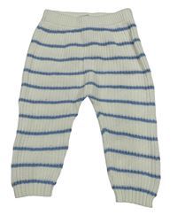 Bílo-modré pruhované pletené tepláky George