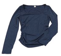 Tmavomodré melírované crop triko Shein