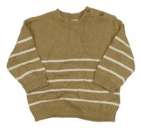 Hnědo-smetanový svetr s pruhy H&M