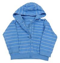 Modro-bílá pruhovaná propínací mikina s kapucí M&S