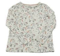 Bílé triko s jednorožci F&F