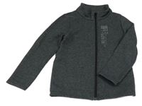 Antracitová melírovaná propínací mikina s čísly Decathlon