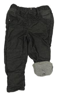 Antracitové pruhované podšité kalhoty Nutmeg