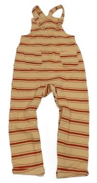 Béžovo-červeno-staorůžové pruhované laclové lehké tepláky So Cute