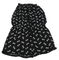 Černý lehký kraťasový overal s ananasy a bez ramínek Y.F.K.