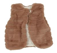 Starorůžová kožešinová podšitá vesta