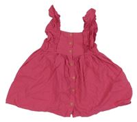 Fuchsiové propínací šaty s volánky LC Waikiki