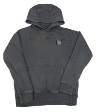 Tmavošedá mikina s nášivkou a kapucí Nutmeg