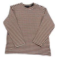 Bílo-černo-červené pruhované mikinotriko Shoeby