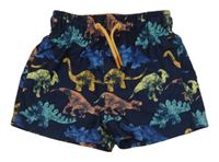 Tmavomodré plážové kraťasy s dinosaury Nutmeg