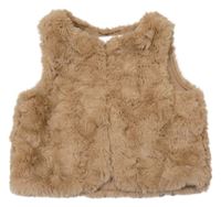 Hnědá kožešinová podšitá vesta H&M
