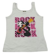 Bílý crop top s Felixem 