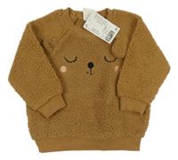 Nové - hnědá huňatá mikina s čumákem H&M