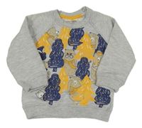 Šedo-žlutá mikina s medvědy Ergee