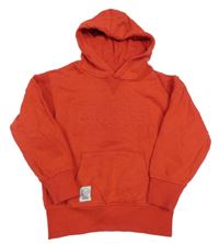 Červená mikina s nápisem a kapucí Primark