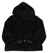 Černá plyšová mikina s kapucí H&M