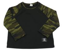 Černé triko s army rukávy shein