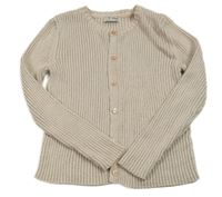 Béžový třpytivý propínací žebrovaný svetr Next