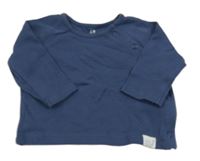 Tmavomodré propínací triko H&M