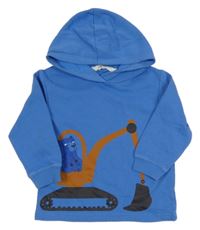 Modrá mikina s bagrem a kapucí H&M