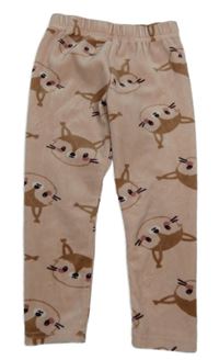 Světlerůžové sametové tepláky s liškami Pep&Co