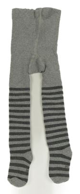 Šedé pruhované thermo punčocháče