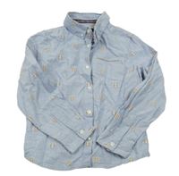 Světlemodrá vzorovaná košile 