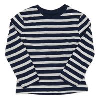 Tmavomodro-bílé pruhované triko Primark