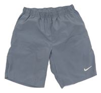 Šedomodré sportovní funkční kraťasy s logem Nike