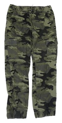 Khaki-černé army cuff plátěné kalhoty Y.F.K.