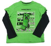 Zeleno-černé triko s flitry - Minecraft M&S