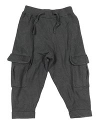 Šedé úpletové cargo tepláky Zara