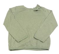 Zelený třpytivý svetr s mašlí H&M