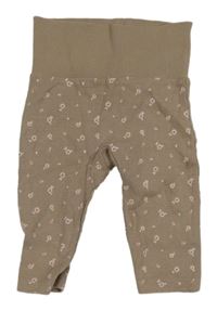 Hnědé květované legíny C&A