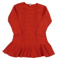 Červené svetrové šaty se srdíčky Tu