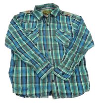 Zeleno-modro-bílo-fialová kostkovaná košile Baker