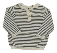 Smetanovo-antracitový pruhovaný svetr John Lewis